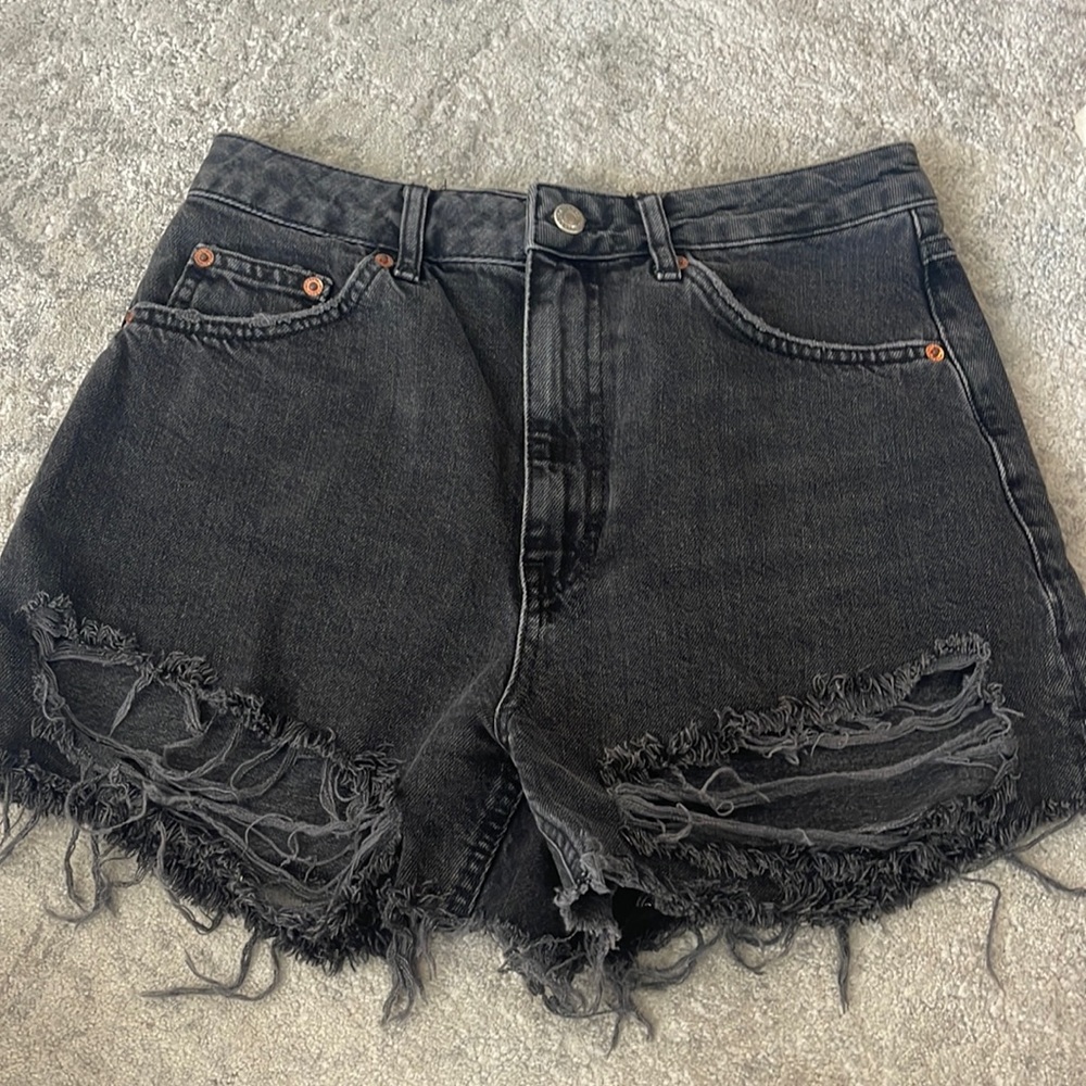 Top shop black denim shorts
